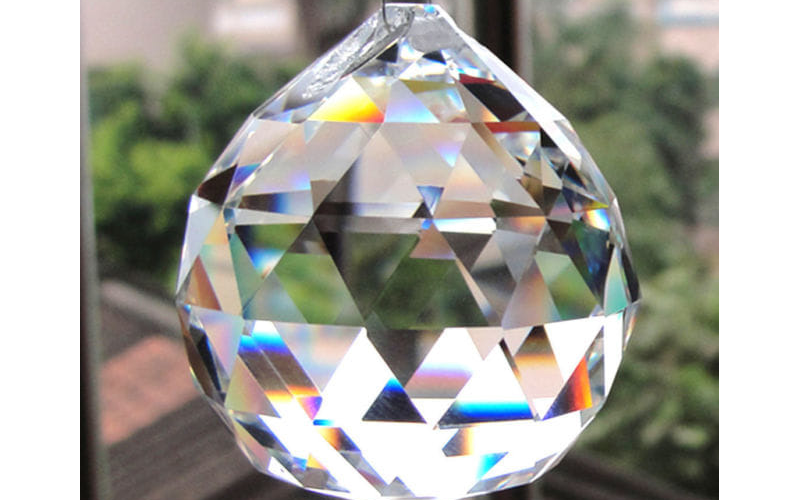 Jual Suncatcher Chandelier Glass 40mm Dekorasi Ruangan Dengan Warna Pelangi